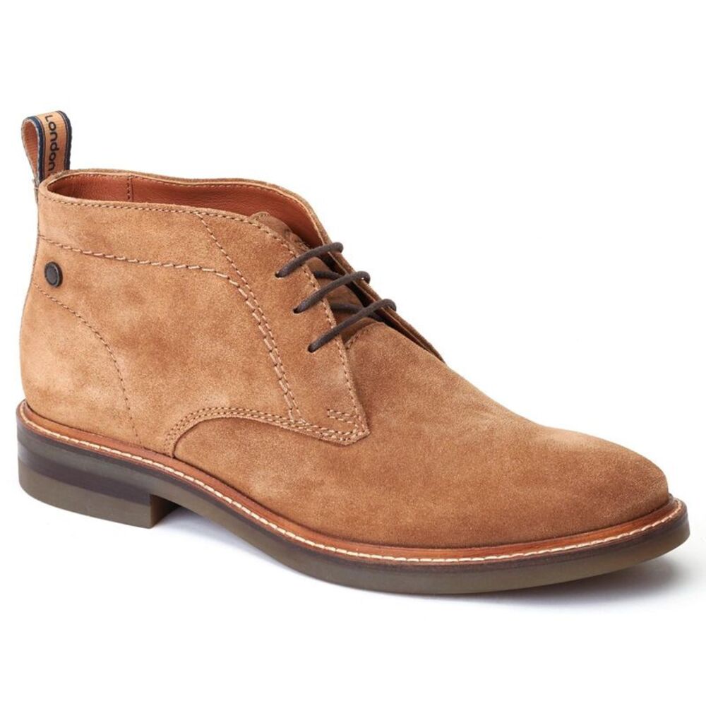 Base London Mens Knebworth Leather Chukka Boots / Ginger